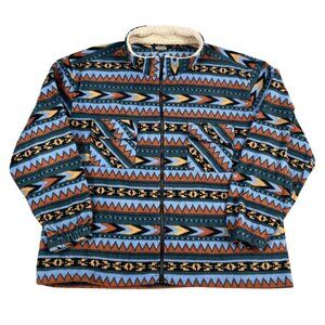 Guide Gear Mens Full Zip Aztec Southwest Print Sherpa Lined Collar Fleece Sz XL
